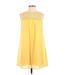 As U Wish Casual Dress - A-Line High Neck Sleeveless: Yellow Print Dresses - Women's Size Small