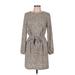 H&M Casual Dress: Tan Animal Print Dresses - Women's Size 6