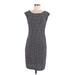 Ann Taylor LOFT Casual Dress - Sheath Scoop Neck Short sleeves: Gray Dresses - Women's Size Medium