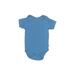 The Honest Co. Short Sleeve Onesie: Blue Solid Bottoms - Size 18 Month