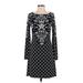 White House Black Market Casual Dress: Black Damask Dresses - Women's Size X-Small