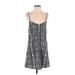 French Connection Casual Dress - Mini: Gray Acid Wash Print Dresses - Women's Size 4