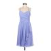 David's Bridal Cocktail Dress - Bridesmaid: Blue Dresses - Women's Size 2