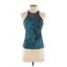 Nike Active Tank Top: Teal Print Activewear - Women's Size Small