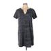 Z Supply Casual Dress - Shift: Gray Acid Wash Print Dresses - Women's Size Large