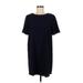 Cupcakes & Cashmere Casual Dress - Mini Crew Neck Short sleeves: Blue Solid Dresses - Women's Size Medium