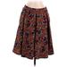 Lularoe Casual Midi Skirt Calf Length: Burgundy Print Bottoms - Women's Size Medium