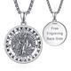 ADMETUS Personalized St Christopher Medal Compass Sterling Silver Saint Christopher Pendant Necklace Round Personalized St. Christopher Medal for Men