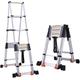 MCZY Heavy Duty Telescoping Ladder, Foldable Extend Climb Ladder Aluminum Extension Ladder Max Capacity 330 Lb Stepladder (Color : Silver, Size : 2.7+2.7m) surprise gift