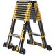 MCZY Stairs Telescoping Ladder, Portable Heavy Duty Multi-Purpose Black Aluminum Ladders Folding Extension Ladder Stepladder (Color : Black, Size : 2.3+2.3m) surprise gift