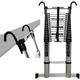 MCZY Heavy Duty Telescoping Ladder, with Hook Ladders Max Load 150Kg Multi-Purpose Ladder Extension Portable Telescopic Ladder Stepladder (Color : Silver, Size : 2.9m) surprise gift