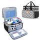 Luxja 2 Layers Medicine Bag with Detachable Divider, Pill Bottle Organizer Suitable for Home or Travel Use, Polka Dots