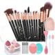 NALsa 15pcs Marble makeup brushes set with makeup sponges with Face washing brush make up brushes makeup tools
