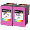 NineLeaf 301XL Colour Ink Cartridges Replacemement for HP 301 301 XL Compatible with HP Deskjet 2540 1510 3055A 1000 1050A 2542 1514 Envy 4500 5530 5532 4502 Officejet 2620 4630 4634,2 PACK