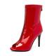 HROYL Peep Toe Heels for Women Dance High Heel Open Toe Latin Dance Boots,DS-9676-02-QP-Red-11-S,UK 8