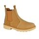 Mens Leather Safety Steel Chelsea Slip On Dealer Ankle Work Boots Shoes Size 6-14 - Honey - UK 8