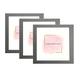 Alison Kingsgate Pack of 3 Square Grey 20x20 Inch Frame With Safe Perspex Front - Set of 3 20" x 20" (50.8 x 50.8cm) Square Grey Frames - Display Portrait & Landscape - Handmade Frames