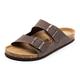 FITORY Mens Sandals, Arch Support Slides with Adjustable Buckle Straps and Cork Footbed for Summer Brownish Yellow Size 11.5