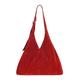 Women's Hobo Slouch Shoulder Bag Real Leather Cow Suede Large TOTE Leather Bag 7192 (Red)
