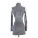 BDG Casual Dress - Mini Turtleneck Long sleeves: Gray Color Block Dresses - Women's Size Small