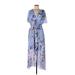 Jessica Howard Casual Dress - Wrap: Blue Dresses - Women's Size 12 Petite