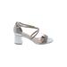 Nina Heels: Silver Shoes - Women's Size 8 - Open Toe