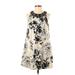 Alexia Admor Casual Dress - A-Line: Ivory Print Dresses - Women's Size Small