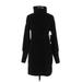 Treasure & Bond Casual Dress - Sweater Dress Turtleneck Long sleeves: Black Solid Dresses - New - Women's Size X-Small