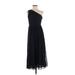 Banana Republic Cocktail Dress - A-Line One Shoulder Sleeveless: Black Solid Dresses - Women's Size 2