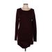 Express Casual Dress - Sweater Dress: Burgundy Dresses - Women's Size Medium