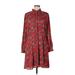 Ann Taylor LOFT Casual Dress - Shirtdress: Red Paisley Dresses - New - Women's Size 12