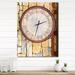 Designart 'Old Wooden Country Wheel' Oversized Rustic Wall CLock