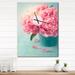 Designart 'Pink Peony Flowers in Vase' Oversized Floral Wall CLock