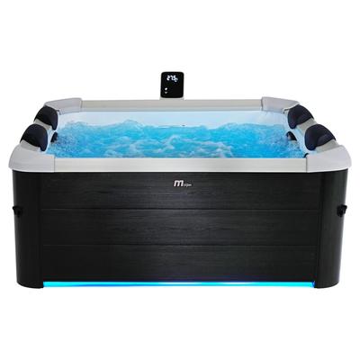 MSpa Oslo 6 Person Squared Hot Tub with Hydro Massage Jets Plus and LED Strip - 277
