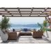 Winston Nico Sectional w/ Two Chat Table/Corners 9 Piece Rattan Seating Group w/ Sunbrella Cushions Synthetic Wicker/Wood/All | Outdoor Furniture | Wayfair