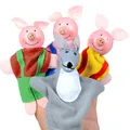4 Pcs Plush Three Little Pigs And Wolf Kids Hand Puppets Children Tell Story Toys Finger Puppets