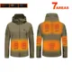 Men Women Heating Jacket 7 Zone Cold-Proof Winter Jacket Long Sleeve Hoodie Heating Jacket Smart