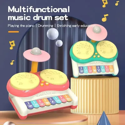 Baby Musical Keyboard Piano Drum Set Musical Instruments Playset for Kids Electronic Musical