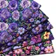 Tissu de courtepointe à fleurs violettes 50x145cm imprimé floral 3D 216.239. polyester/pur coton
