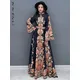SHENGPALAE-Robe imprimée de style néo-chinois pour femmes élégante chic col montant printemps