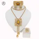 Ensemble de bijoux pendentif plaqué or pour femme collier en biscuits bracelet simple boucle
