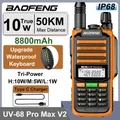 Baofeng UV-68 Pro Max V2 Walperforé Talkie 10W IP68 Étanche 8800mah Batterie Type C UV-S22 Pro UV-98