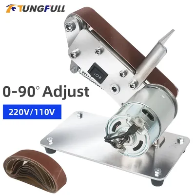 Mini Electric Belt Machine DIY Sander Polisher Grinding Machine Portable Metal Belt Sander Edges Sharpener Machine Belt Grinder