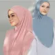 Plain Large Size Headband Muslim Hijab Scarf With Chin Part Top Quality Amira Pull On Islamic Hot