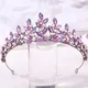 DIEZI-Couronne en cristal multicolore AB violet style baroque vintage cadeau de fête de mariage