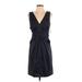 Donna Karan New York Cocktail Dress - Party V Neck Sleeveless: Black Print Dresses - New - Women's Size 4