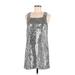 Alice + Olivia Cocktail Dress: Silver Dresses - Women's Size Medium