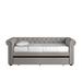 Birch Lane™ Domenic Daybed w/ Trundle Upholstered/Linen in Gray | 36 H x 59 W x 97.25 D in | Wayfair 8664C564789442ED8076C53188053F66