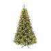 The Holiday Aisle® Green Flocked Christmas Tree w/ LED Lights & Pinecones in White | 7' H | Wayfair E76437976FE94D89B4D184FC14165B4F