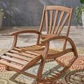Highland Dunes Outdoor Cathleen Rocking Solid Wood Chair in Brown | 39.5 H x 24.75 W x 41.75 D in | Wayfair C09FA15D27AB4F0CAB106A013C18C37D